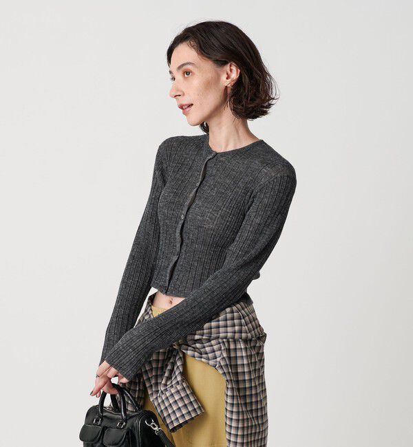 BEAUTY&YOUTH UNITED ARROWS「アルパカブレンド ランダムリブカーディガン」|カーディガン|DK.GRAY