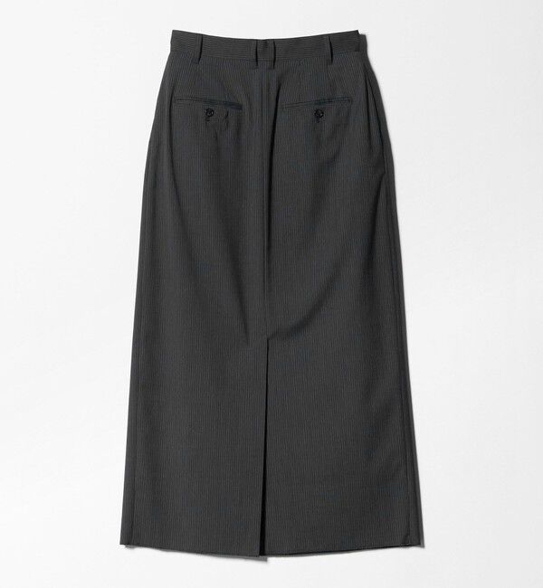 BEAUTY&YOUTH UNITED ARROWS「毛ブレンド ストライプ タックロングスカート  防シワ ウォッシャブル」|スカート|