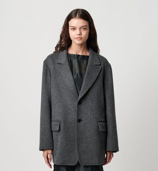 ATTISESSION「＜ATTISESSION＞ビーバー ビッグ コートジャケット」|テーラードジャケット|DK.GRAY