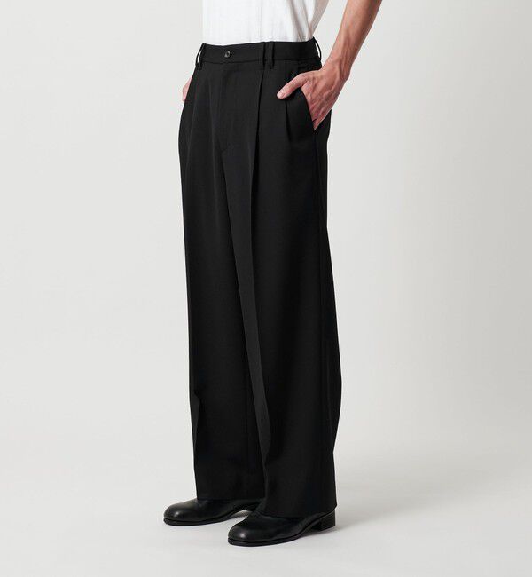 MONKEY TIME「TW ツイル ワイド 2P ストレート スラックス -セットアップ対応-」|チノ|BLACK