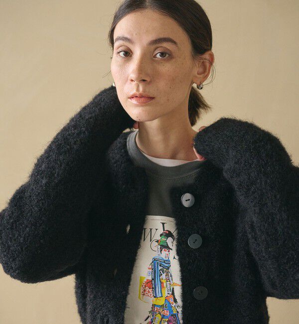 BEAUTY&YOUTH UNITED ARROWS「ウールブレンド ブークレ クルーネックカーディガン」|カーディガン|