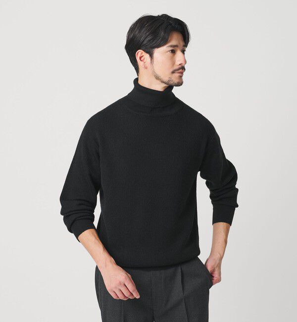 BEAUTY&YOUTH UNITED ARROWS「【WEB限定 WARDROBE SMART】マシーンウォッシャブル ウールミックス アゼ タートルネック」|ニット・セーター|