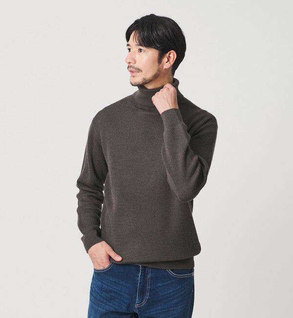 BEAUTY&YOUTH UNITED ARROWS「【WEB限定 WARDROBE SMART】マシーンウォッシャブル ウールミックス アゼ タートルネック」|ニット・セーター|