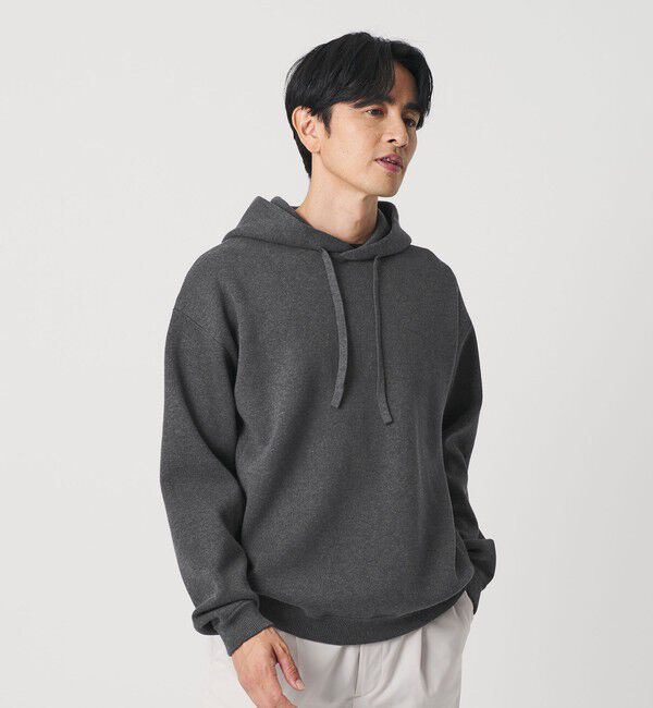 BEAUTY&YOUTH UNITED ARROWS「ミラノリブ ニット スウェットパーカー」|ニット・セーター|DK.GRAY