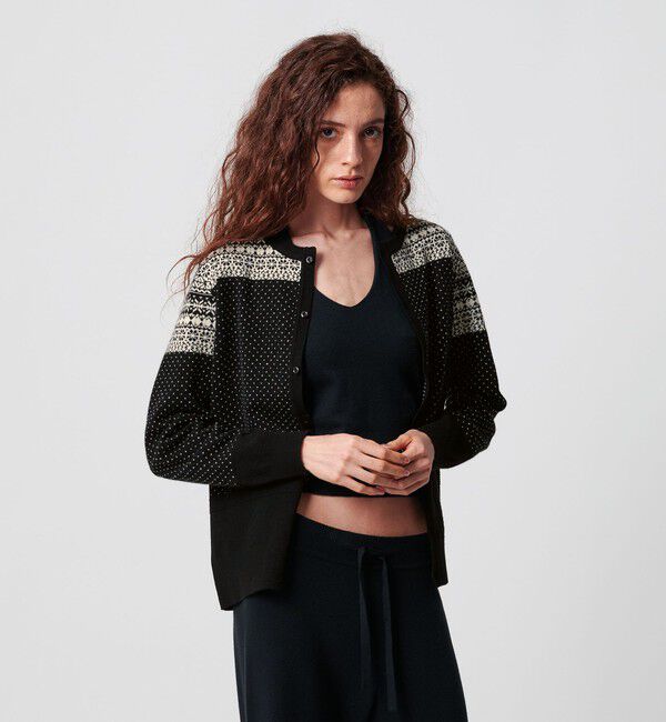 ATTISESSION「＜ATTISESSION＞フェアアイル ジャガード カーディガン」|カーディガン|