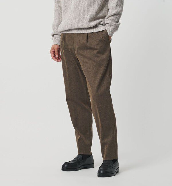BEAUTY&YOUTH UNITED ARROWS「ツイル 1プリーツ テーパード パンツ NO.5 ヨコストレッチ」|チノ|