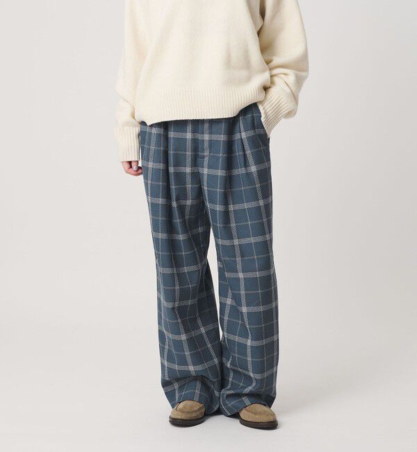 BEAUTY&YOUTH UNITED ARROWS「【WEB限定】裏起毛ウィンドウペン タックワイドパンツ ウォッシャブル」|その他|