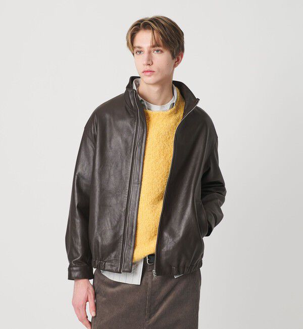 BEAUTY&YOUTH UNITED ARROWS「セミベジタブル シープ レザー ブルゾン」|ブルゾン・スタジャン|DK.BROWN