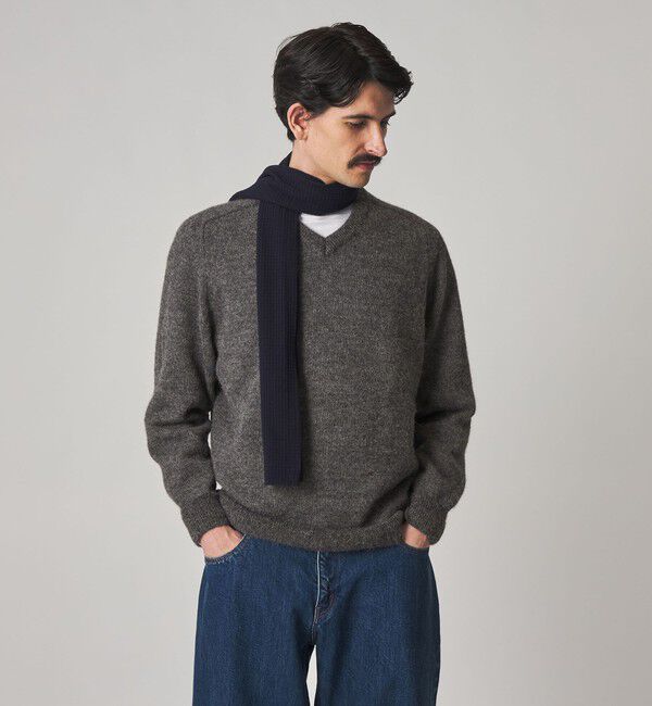 STEVEN ALAN「＜Steven Alan＞ アルパカ サドルショルダー Ｖネック ニット NARROW」|ニット・セーター|