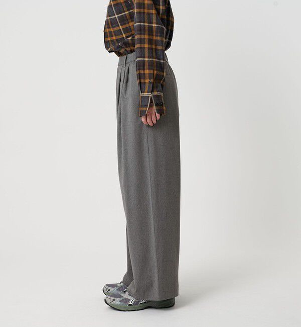 BEAUTY&YOUTH UNITED ARROWS「毛ポリエステルレーヨンブレンド ワイドタックパンツ」|スラックス|