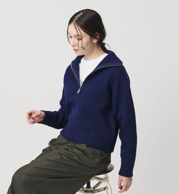 BEAUTY&YOUTH UNITED ARROWS「ウールナイロン ハーフジップ ニットプルオーバー」|ニット・セーター|