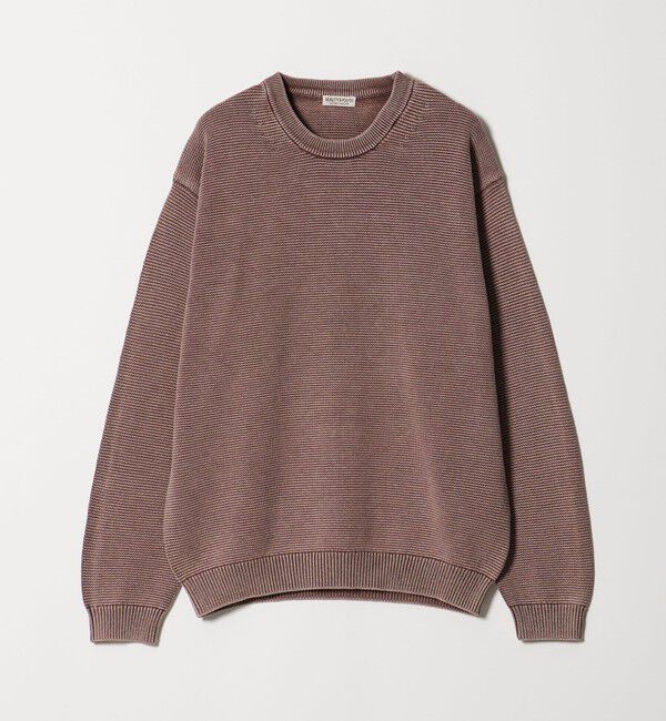 BEAUTY&YOUTH UNITED ARROWS「アシッドウォッシュ コットン クルーネック ニット 手洗い可能」|ニット・セーター|