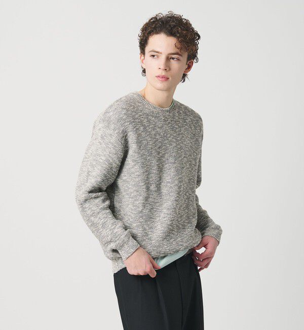 BEAUTY&YOUTH UNITED ARROWS「ガーター ステッチ スラブ クルーネック ニット ウォッシャブル」|ニット・セーター|