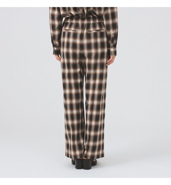 Ray BEAMS 「オンブレチェック ワイド パンツ」|チノ|