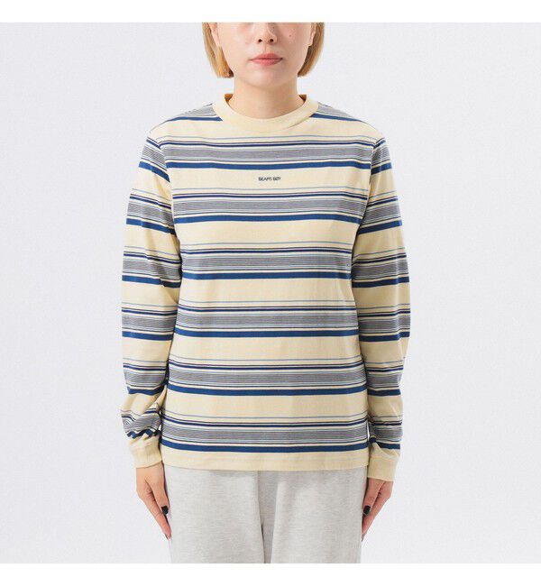 BEAMSBOY「ボーイ エンブロイダリー ボーダー ロングスリーブ Tシャツ」|Tシャツ・カットソー|