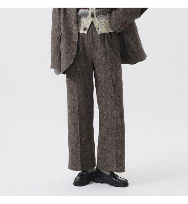 BEAMSBOY「ツイード ワイド スラックス」|スラックス|BROWN