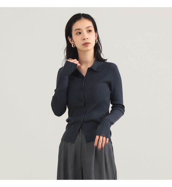 Demi-Luxe BEAMS 「ポリエステル ウール ポロ カーディガン」|ニット・セーター|