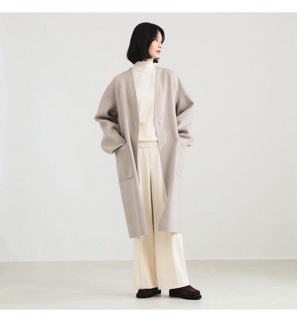 Demi-Luxe BEAMS 「リバー Vネック ロングコート」|ダッフルコート|