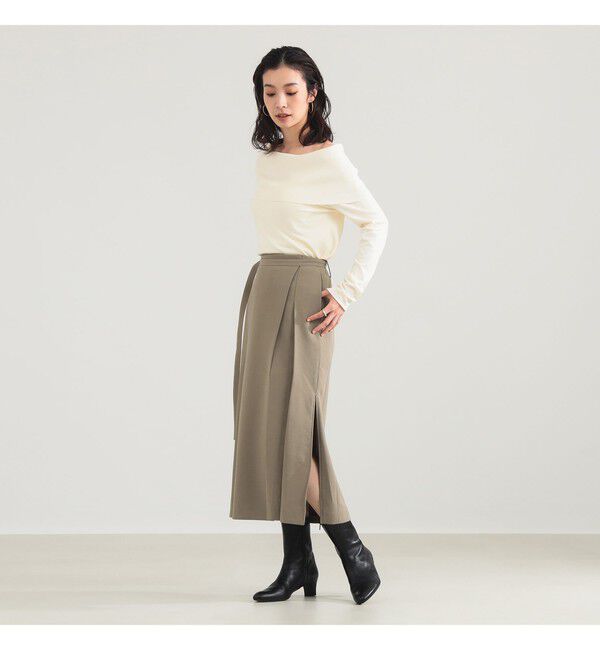 Demi-Luxe BEAMS 「レーヨン ポリエステル オフショルダー プルオーバー ニット」|ニット・セーター|