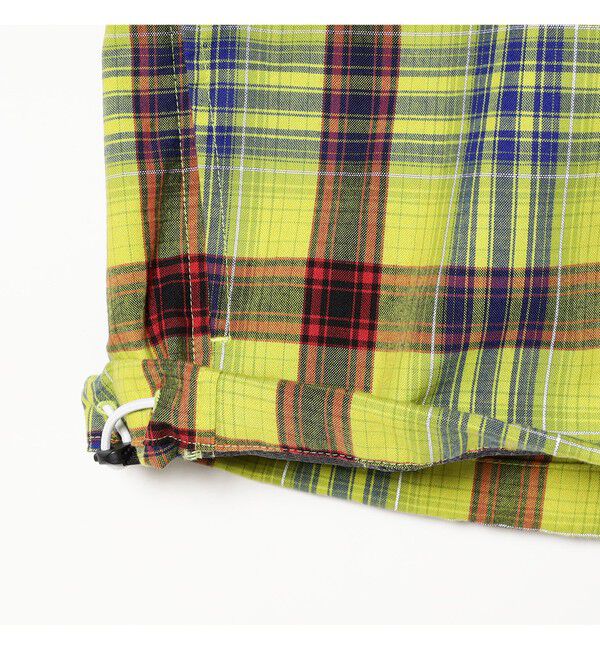 BEAMS「ワイドフィット リフレクター チェック フードシャツ」|シャツ・ブラウス|