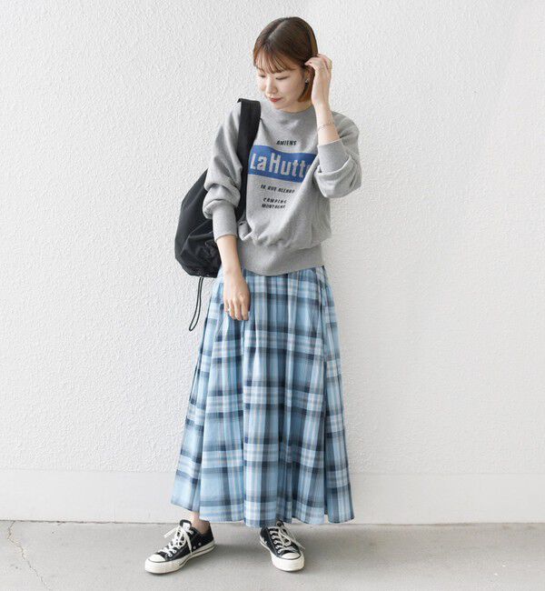 SHIPS any「SHIPS any:〈洗濯機可能〉ペール チェック ギャザー フレア スカート」|スカート|