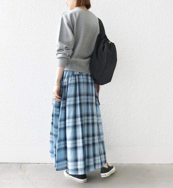 SHIPS any「SHIPS any:〈洗濯機可能〉ペール チェック ギャザー フレア スカート」|スカート|