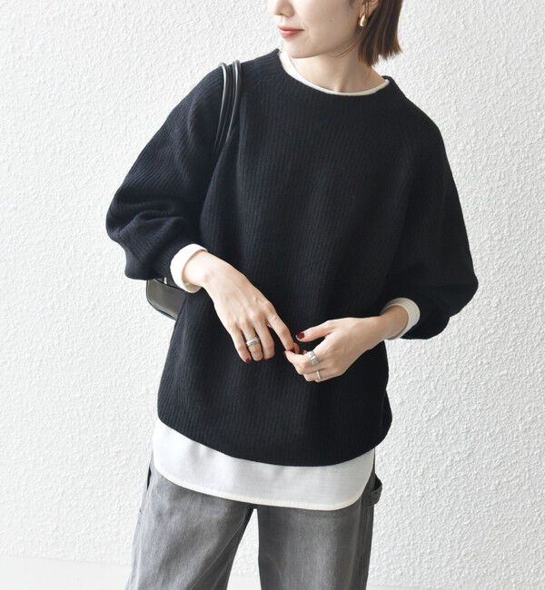 SHIPS any「SHIPS any:〈手洗い可能〉AQUA カシミヤ ミックス ハイネック ニット」|ニット・セーター|