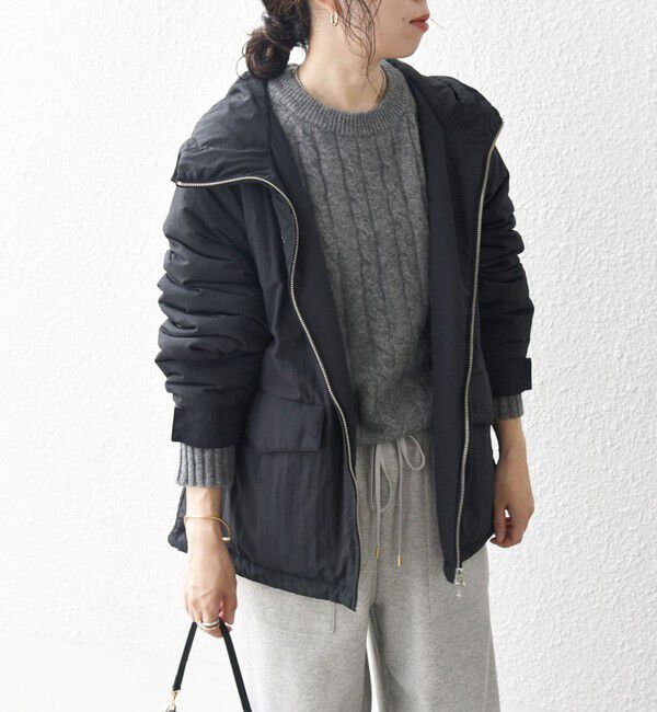 SHIPS any「SHIPS any:〈撥水加工〉中綿 パフ ダブルジップ フーディ ブルゾン」|ブルゾン・スタジャン|