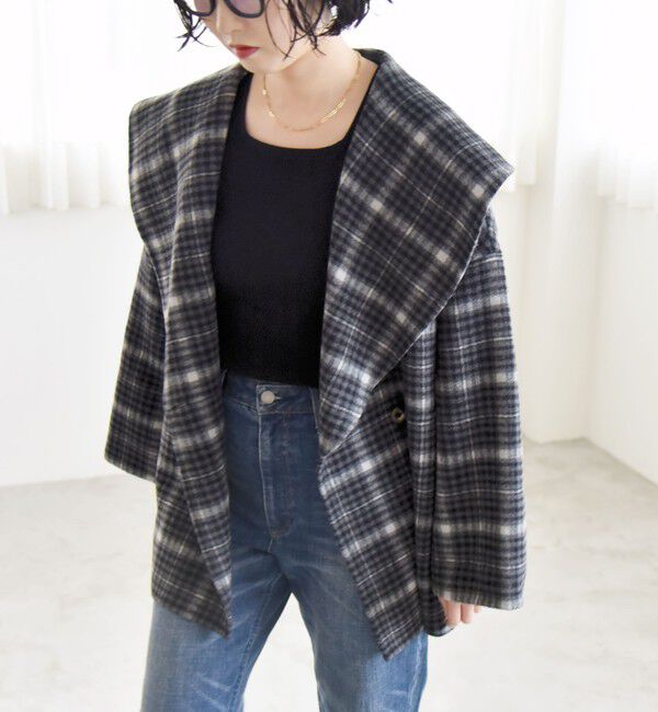 quaranciel「《一部追加予約》quaranciel: リバー ケープ ショート コート 25AW」|その他|