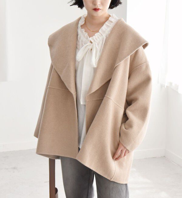 quaranciel「《一部追加予約》quaranciel: リバー ケープ ショート コート 25AW」|その他|