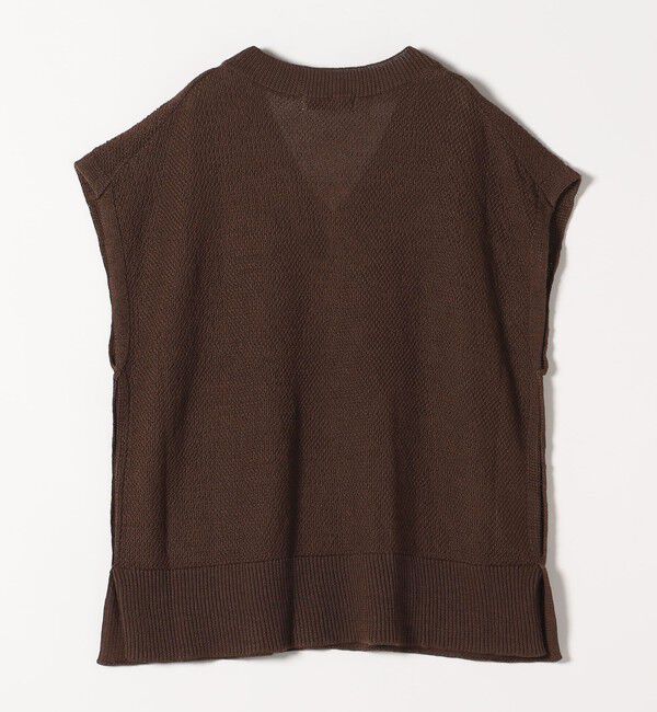 quaranciel「quaranciel:〈手洗い可能〉ラミー ミックス Vネック ノースリーブ シアー ニット」|ニット・セーター|