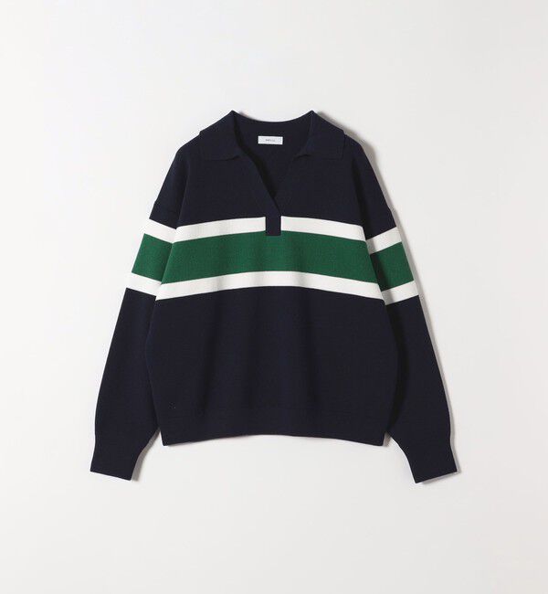 SHIPS any「SHIPS any:〈手洗い可能〉パネル ボーダー スキッパー ニット プルオーバー」|ニット・セーター|
