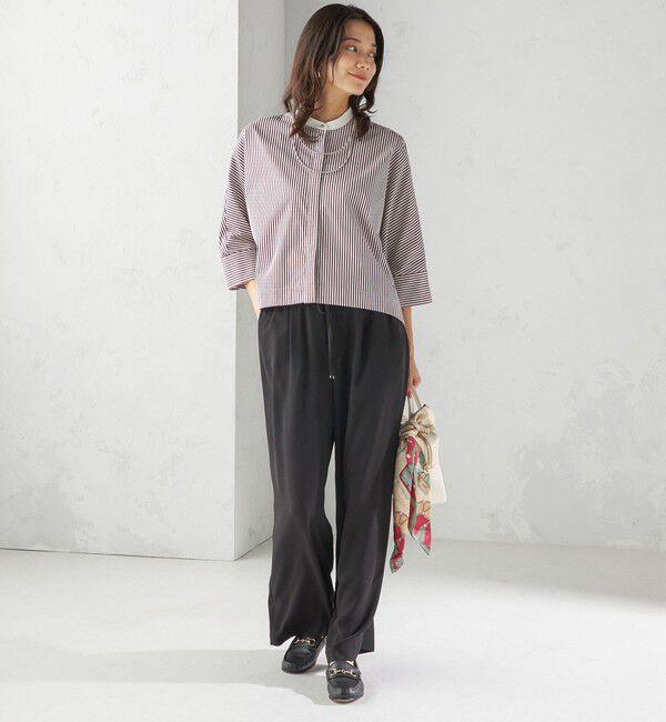 SHIPS for women「〈手洗い可能〉綿 ポリエステル ストライプ 羽織 シャツ」|シャツ・ブラウス|