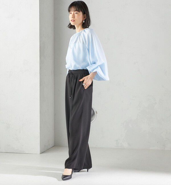 SHIPS for women「〈手洗い可能〉シアー バンブー ギャザー ブラウス」|シャツ・ブラウス|