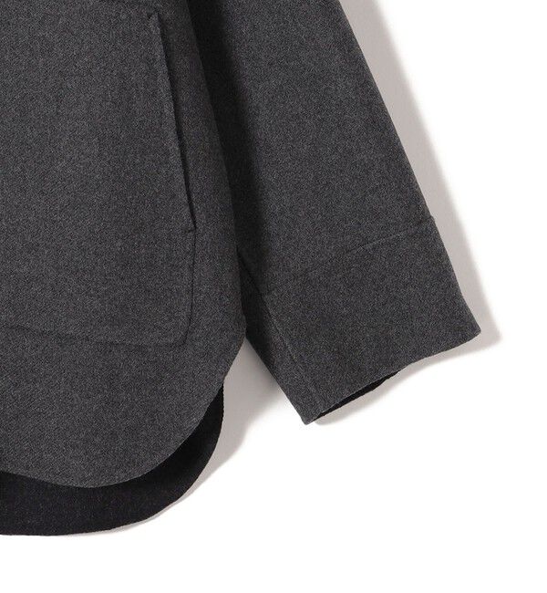 SHIPS for women「セミ 梳毛 配色 リバーシブル ノーカラー ショート コート」|ノーカラーコート|