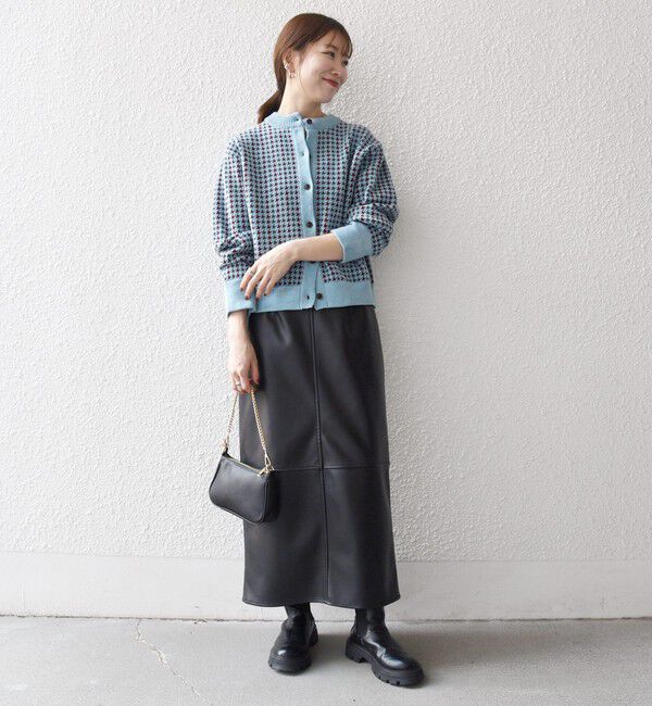 SHIPS any「《一部追加予約》SHIPS any:〈手洗い可能〉モールヤーン クルーネック 千鳥柄 カーディガン」|カーディガン|