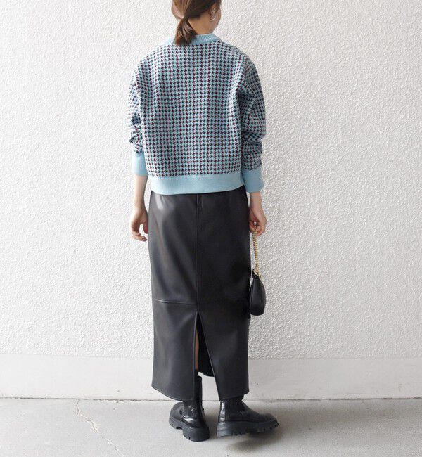 SHIPS any「《一部追加予約》SHIPS any:〈手洗い可能〉モールヤーン クルーネック 千鳥柄 カーディガン」|カーディガン|