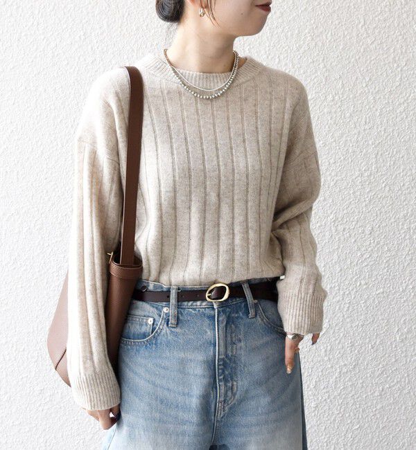 SHIPS any「SHIPS any:〈手洗い可能〉ヤク ワイドリブ ラウンドヘム ニット プルオーバー」|ニット・セーター|