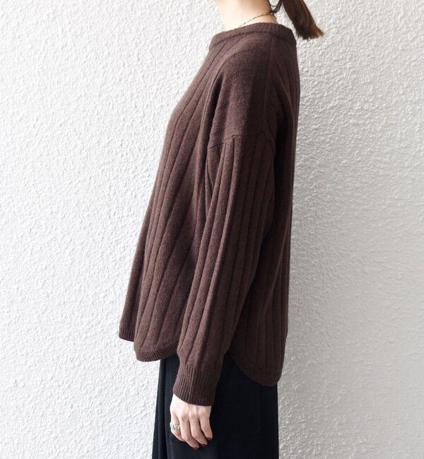 SHIPS any「SHIPS any:〈手洗い可能〉ヤク ワイドリブ ラウンドヘム ニット プルオーバー」|ニット・セーター|