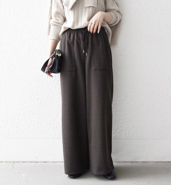 SHIPS any「SHIPS any:〈手洗い可能〉ウォーム イージー ワイド ストレート パンツ」|その他|ブラウン