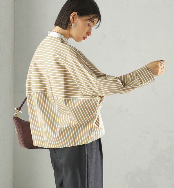 SHIPS for women「〈手洗い可能〉コットン ポリエステル ストライプ ドルマン 長袖 シャツ」|シャツ・ブラウス|