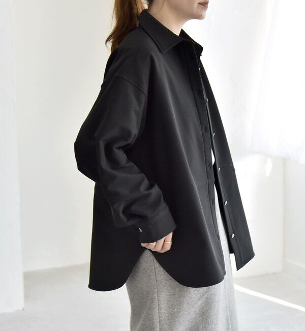 quaranciel「quaranciel:〈洗濯機可能〉ロゴ 刺繍 ウォーム シャツ」|シャツ・ブラウス|