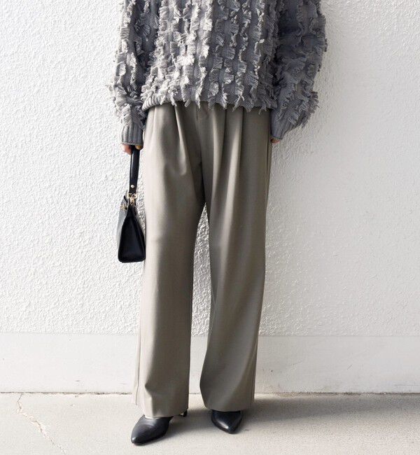 SHIPS any「SHIPS any:〈洗濯機可能〉ウォーム ストレッチ ハイウエスト 2タック パンツ」|その他|