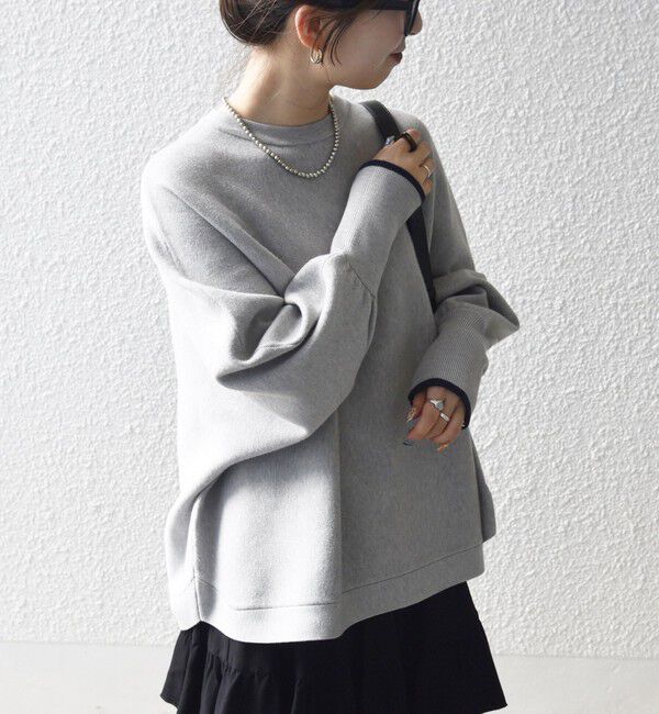 SHIPS any「SHIPS any:〈手洗い可能〉ダブルフェイス ボリュームスリーブ ニット プルオーバー」|ニット・セーター|