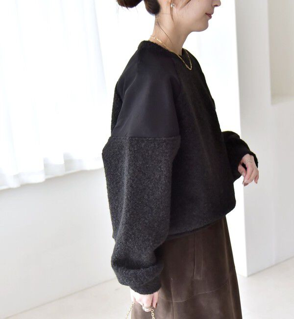 quaranciel「quaranciel:〈洗濯機可能〉ボア &times; チュール コンビ ヨーク プルオーバー」|その他|