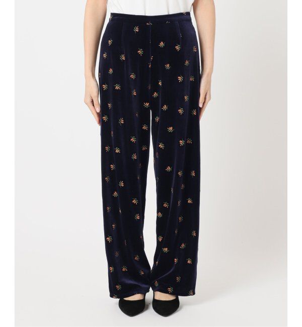 OUTDOOR PRODUCTS Usual Things「刺繍ベロアフレアパンツ」|スラックス|