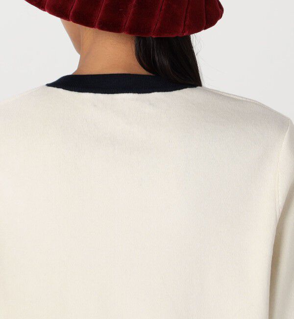 CABaN「コットンカシミヤ バイカラークルーネックカーディガン」|カーディガン|