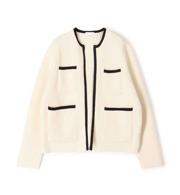 Ballsey「ウールナイロンブークレー フロントオープンカーディガン」|カーディガン|