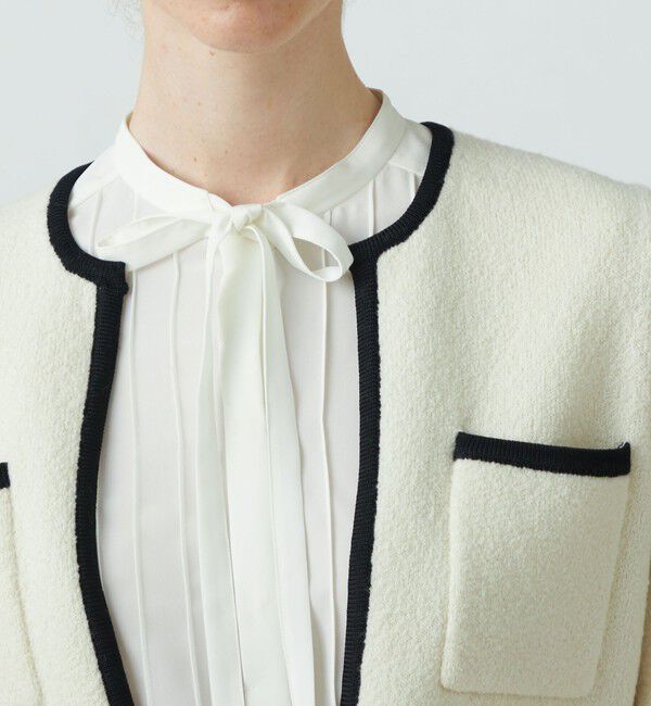 Ballsey「ウールナイロンブークレー フロントオープンカーディガン」|カーディガン|