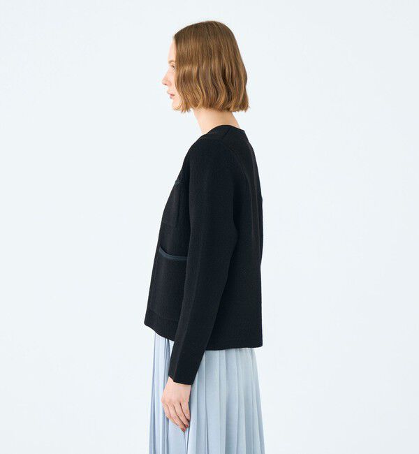 Ballsey「ウールナイロンブークレー フロントオープンカーディガン」|カーディガン|